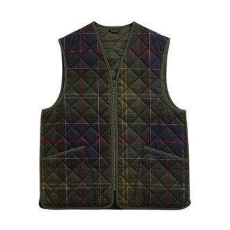 Barbour Icons Tartan Quiltedliner Size: Xxl- colour: Green - male - Barbour - Waistcoats - Green - XL - Jackets