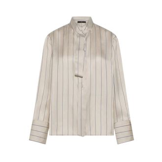 Seventy Camicia a righe in twill - - Blouses & Shirts - Donna - Beige - M