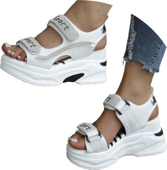 Generic Breathable Mesh Platform Sandals Women,Womens Comfortable Orthopedic Sandals Arch Support Ladies Walking Sport Athletic Sandals Open Toe Slip On Plant