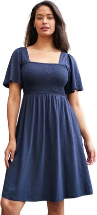 Mountain Warehouse Dames Hydra Gerimpelde Midi Jurk (Marineblauw)