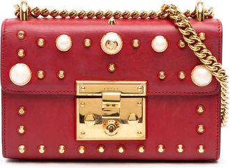 Gucci Pre-owned Gucci Small Pearl Studded Leather Padlock Crossbody Ladies YK4YE4YDD1JEXQLJ
