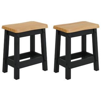 vidaXL Taburete De Bar Ekai 2 Pcs Negro 40 X 29 X 45,5 Cm Vidaxl