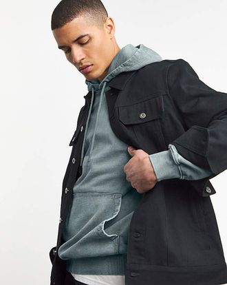 Jacamo Garment Dyed Relaxed Fit Hoodie