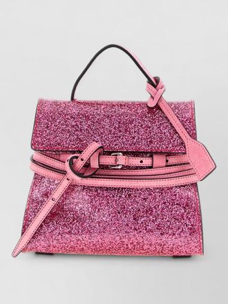 Moschino leather glitter shoulder bag
