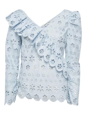Self Portrait lace-detailing top - Blue