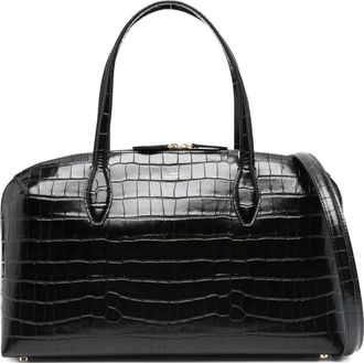 Toteme Day medium shopper met krokodillen-reliëf - Zwart