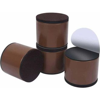 OEM Rialzi Per Mobili In Acciaio Al Carbonio - Rialzi Per Letto E Mobili In Acciaio Al Carbonio - Altezza 5 Cm - Rotondi Marroni -crezuo