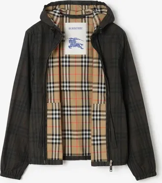 Burberry Hooded Checked Gilet - Black