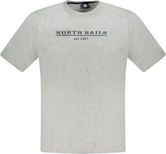 North Sails Cotton T-Shirt - Heren - T-shirts - Grijs - L - Katoen - Tops