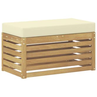 vidaXL Banco De Taburete Exterior Con Coj&iacute;n Blanco 80 X 43 X 45 Cm Vidaxl