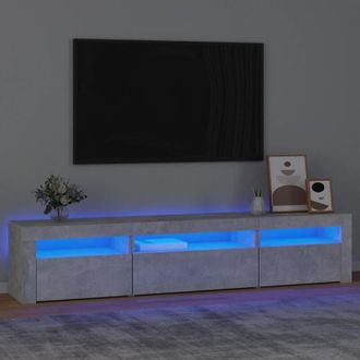 vidaXL Mobile Porta tv con Luci led Grigio Cemento 195x35x40 cm - Vidaxl