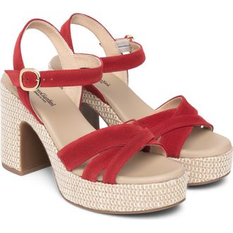 Nero Giardini Ankle Strap Platform Sandal in Cherry at Nordstrom, Size 10Us