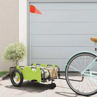 vidaXL Vidaxl - Remolque Para Bicicletas Hierro Y Tela Oxford Verde
