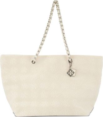 Tory Burch White Ella Terry Chain Tote