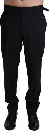 Dolce & Gabbana Broeken, Heren, Zwart, M, Wol, Zwarte wollen jurkbroek