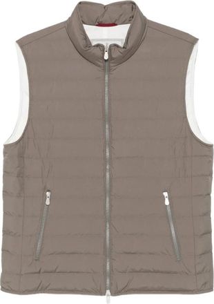 Brunello Cucinelli Gevulde Gilet - Heren - Bodywarmers - Groen - 2XL - Polyester - Jassen