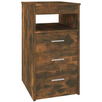 vidaXL Vidaxl - Cajonera de madera contrachapada color roble ahumado 40x50x76cm