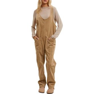 Wishlist Open Back Corduroy Jumpsuit in Mocha at Nordstrom Rack, Size Medium