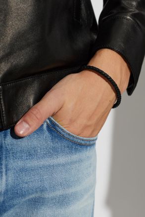 Tom Ford Leather Bracelet, Mens, Black