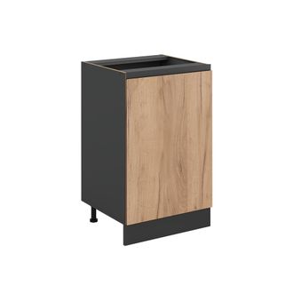 Vicco Mueble Bajo De Cocina R-line, Roble Dorado/antracita, 50 Cm Sin Encimera, Vicco