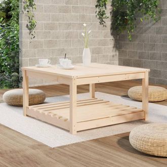 Berkfield Home Garden Table 82.5x82.5x45 cm Solid Wood Pine in Light Tan