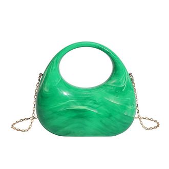 Generic Cymwer Women Acrylic Trendy Evening Clutch Purse Elegant Handbag for Prom Party (Green)