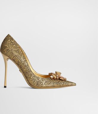 Dolce & Gabbana Pumps In Ramage Brocade - Woman Gold 36.5