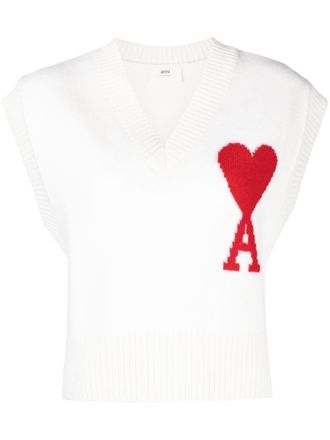 Ami Ami de Coeur knitted vest - White