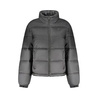 Tommy Hilfiger Jassen, Dames, Zwart, M, Polyester, Geborduurde polyester jas