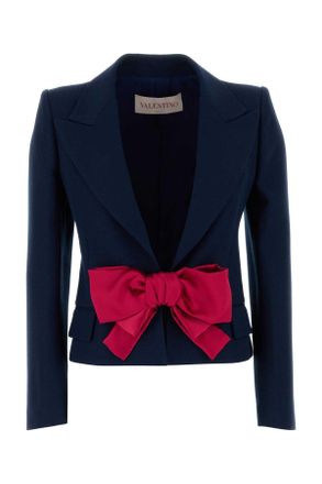 Valentino Garavani Navy Blue Viscose Blazer