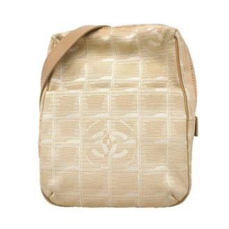 Chanel Pre-owned Cross Body Bags, female, Beige, Size: ONE SIZE Pre-owned Vintage Nylon Shoulder Bag