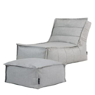 Icon Brand Puf chaise longue y reposapi&eacute;s gris para interior y exterior