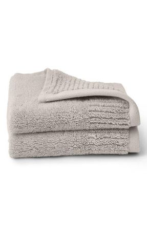 Boll & Branch Set of 2 Ultraplush Organic Cotton Washcloths in Pewter at Nordstrom