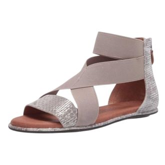 Gentle Souls Womens Break Elastic Sandal In Ivory Multi
