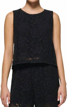 Nation Ltd Sheri Lace Sleeveless Tank Top In Jet Black
