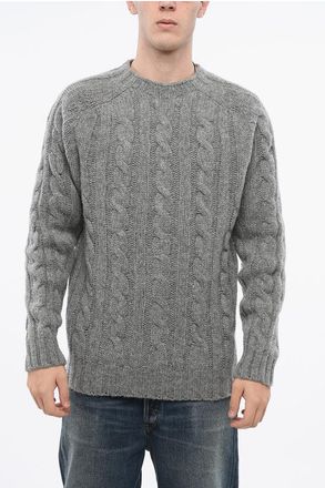 Howlin Pure Wool Cable-Knit Crewneck Sweater size Xl