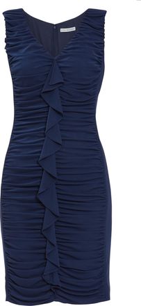 Gina Bacconi Womens Junette Ruched Stretch Mesh Dress - Navy - Size UK 20 (Womens)