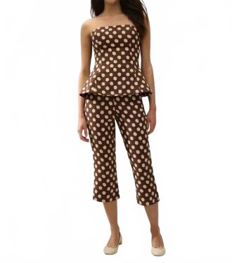 Faithfull The Brand Petro Strapless Top In Cioccolato Dot