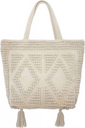 Guadalupe Design Ibiza Tassel Tote Bag In Off White