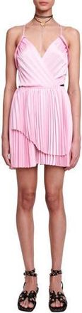 Maje Riplital Pleated Cutout Back Dress in Pink at Nordstrom Rack, Size 2 (Fits Like 4-6 Us) / 38 Eu