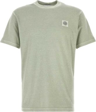 Stone Island Sage Green Crewneck Logo Patch T-Shirt