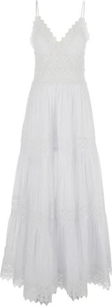 Charo Ruiz Ibiza Lange Jurk Cindy - Dames - Casual kleedjes - Wit - S - Katoen - Kleedjes