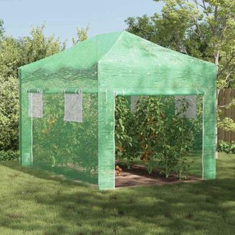 vidaXL Vidaxl - Invernadero Con Techo Manual Verde 280 X 410 X 315 Cm Acero