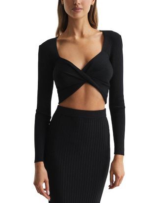 Reiss Iona Twist Crop Top