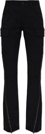 Acne Studios Stretch broek met rits - Dames - Wijde Broeken - Zwart - XS - Katoen - Broeken