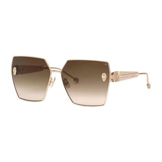Philipp Plein Philipp Plein Sunglasses Square Full Rim, Ivory Frame And Brown Gradient Lens Spp122S0F47