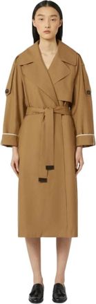 Max Mara Mtcutrench Trenchcoat - Dames - Trenchcoats - Bruin - M - Katoen - Jassen