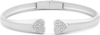 SHYMI Open Pav&eacute; Heart Cuff Bracelet in Silver at Nordstrom
