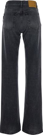 Haikure Womens Black Denim Jeans With Logo Patch Cotton