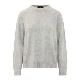 Fabiana Filippi Trui met ronde hals - Dames - Ronde hals truien - Grijs - XL - Truien & Vesten